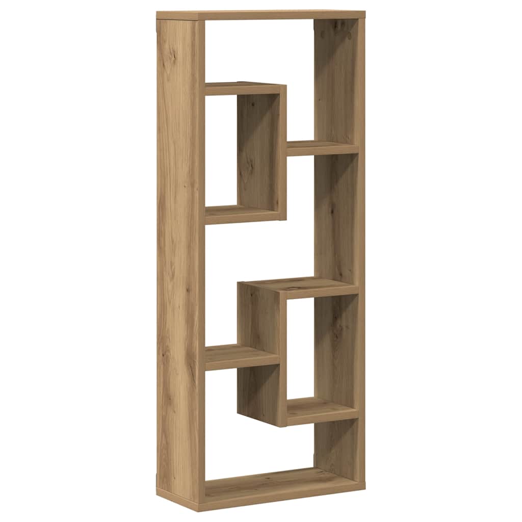 Vägghylla hantverksmässig ek 36x16x90 cm konstruerat trä