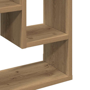 Vägghylla hantverksmässig ek 36x16x90 cm konstruerat trä