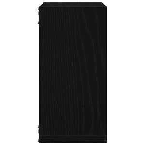 Vägghylla kubformad 2 st svart ek 30x15x30 cm konstruerat trä