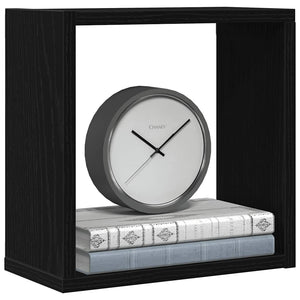 Vägghylla kubformad 6 st svart ek 30x15x30 cm konstruerat trä