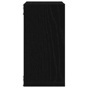 Vägghylla kubformad 6 st svart ek 30x15x30 cm konstruerat trä