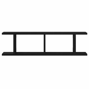 Vägghyllor 2 st svart ek 75x18x20 cm konstruerat trä