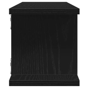 Vägghyllor 2 st svart ek 90x18x20 cm konstruerat trä