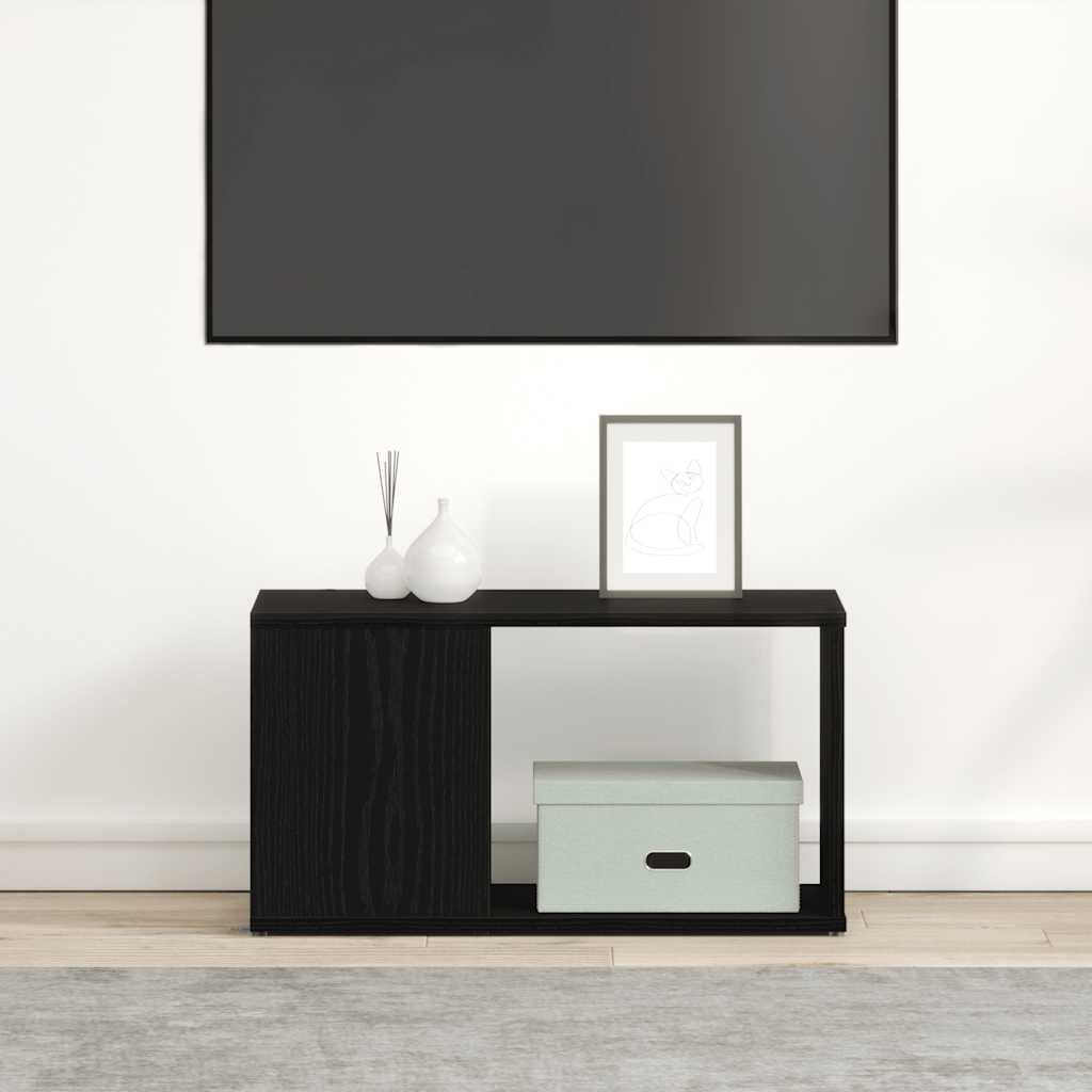 TV-bänk svart ek 60x24x32 cm konstruerat trä