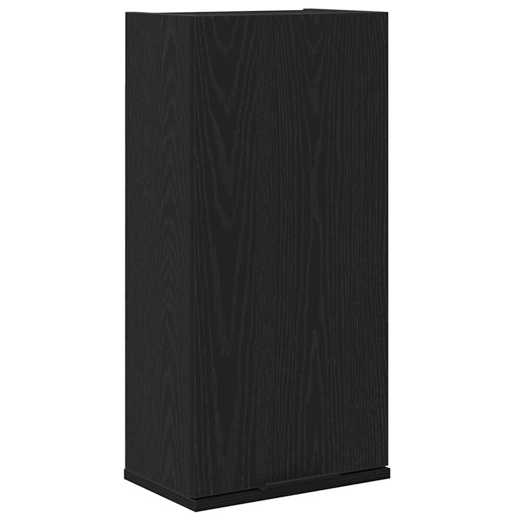 Väggmonterat skåp svart ek 32x20x67 cm konstruerat trä