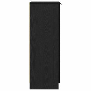 Skoskåp med hylla Svart Ek 29,5 x 35 x 101 cm Konstruerat trä