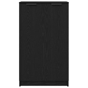 Skoskåp med hylla Svart Ek 59 x 35 x 100 cm Konstruerat trä