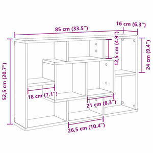 Vägg hylla med hylla Svart Ek 85 x 16 x 52,5 cm Konstruerat trä