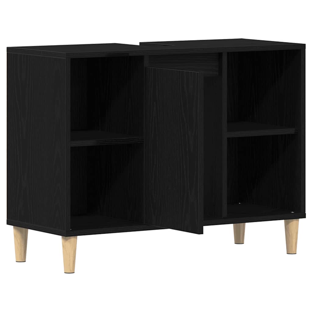 Diskbänkskåp svart ek 80x33x60 cm konstruerat trä