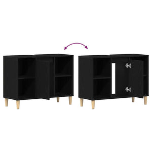 Diskbänkskåp svart ek 80x33x60 cm konstruerat trä