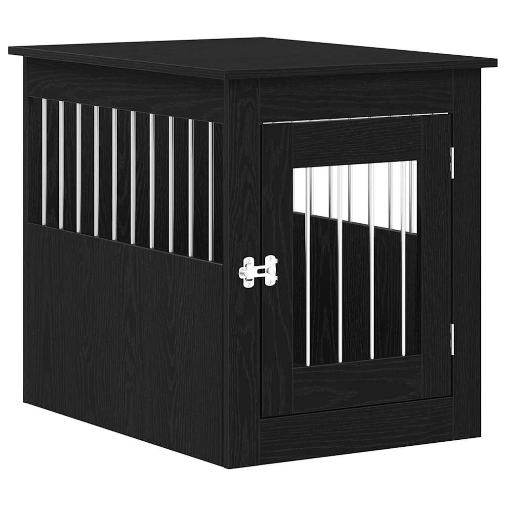 Hundbursmöbler svart ek 55x75x65 cm konstruerat trä