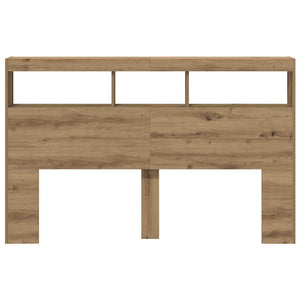 Skåp till huvudgavel med LED Artisan ek 160x17x102 cm