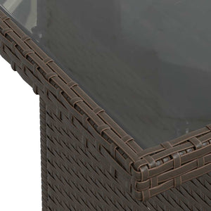 Trädgårdssoffset med dynor 6 delar brun konstrotting akaciaträ