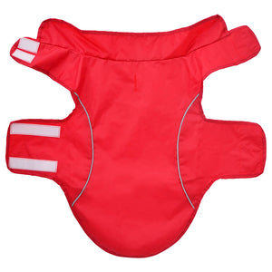 Regnrock för hundar med reflexer polyester röd m