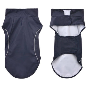 Regnrock för hundar med reflexer polyester marinblå XXS