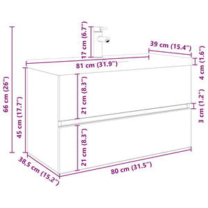 Diskbänksskåp med inbyggt handfat och kran Artisan Ek