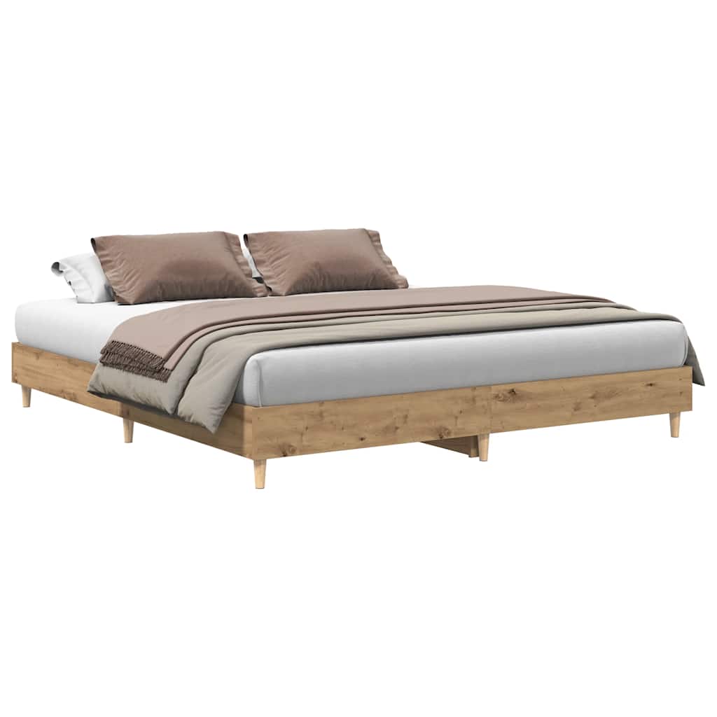 Sängram utan madrass hantverksmässig ek 180x200cm