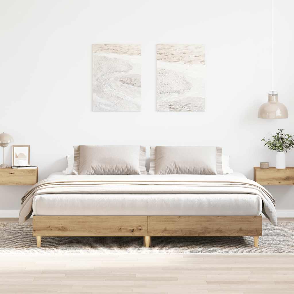 Sängram utan madrass hantverksmässig ek 180x200cm