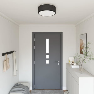 Taklampa med strålkastare Svart 38 x 38 x 13,5 cm tyg