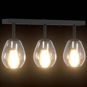 Takspotlight Svart 54 x 13 x 26 cm Glas och Metall