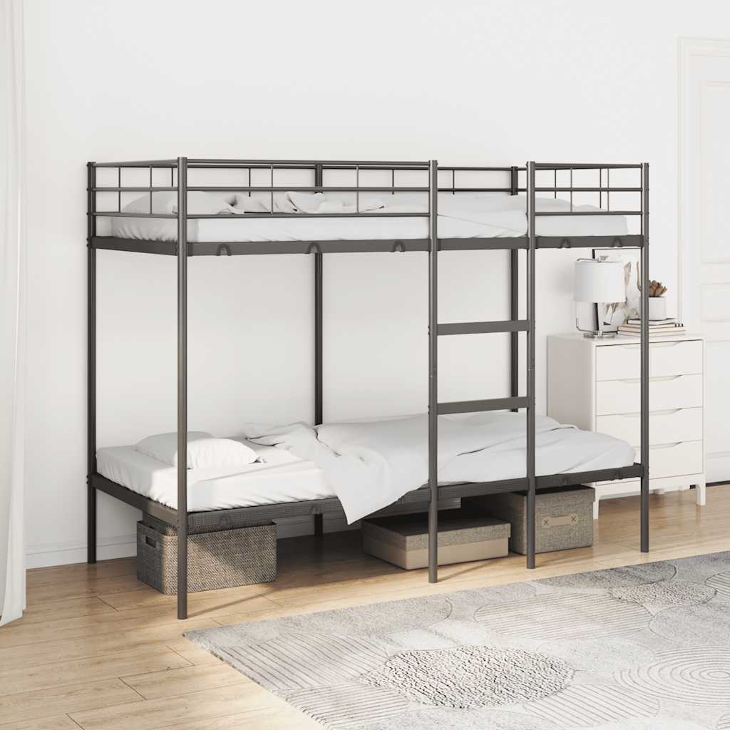 Våningssäng utan madrass svart 90x190 cm stål