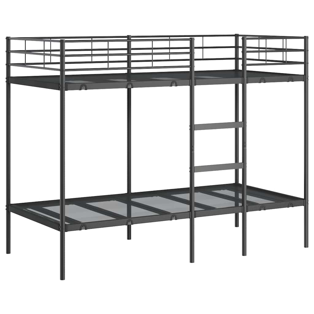 Våningssäng utan madrass svart 90x200 cm stål