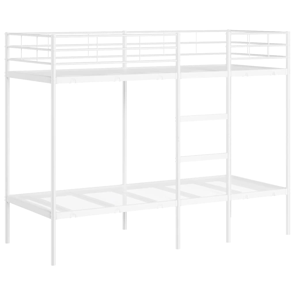 Våningssäng utan madrass vit 75x190 cm stål