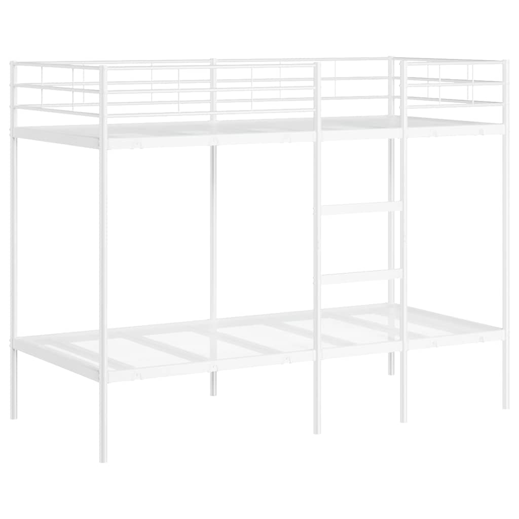 Våningssäng utan madrass vit 90x200 cm stål