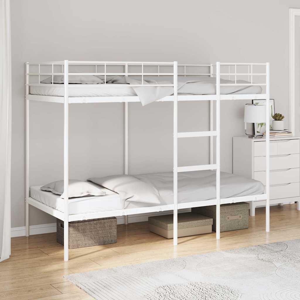 Våningssäng utan madrass vit 90x200 cm stål