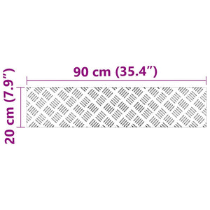 Trappsteg Rektangulär 4 pcs Silver 90 x 20 cm Aluminium