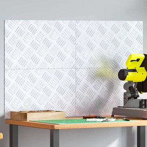 Trappsteg Rektangulär 4 pcs Silver 50 x 30 cm Aluminium