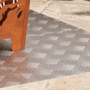 Trappsteg Fyrkantig 4 pcs Silver 50 x 50 cm Aluminium