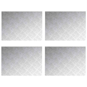 Trappsteg Rektangulär 4 pcs Silver 70 x 50 cm Aluminium