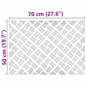 Trappsteg Rektangulär 4 pcs Silver 70 x 50 cm Aluminium