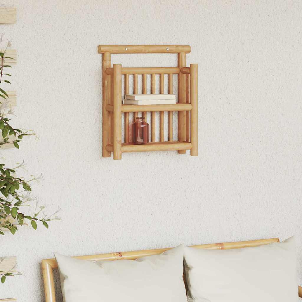 Vägg hylla Väggmonterat Naturfärg 40 x 13 x 44 cm Bambu