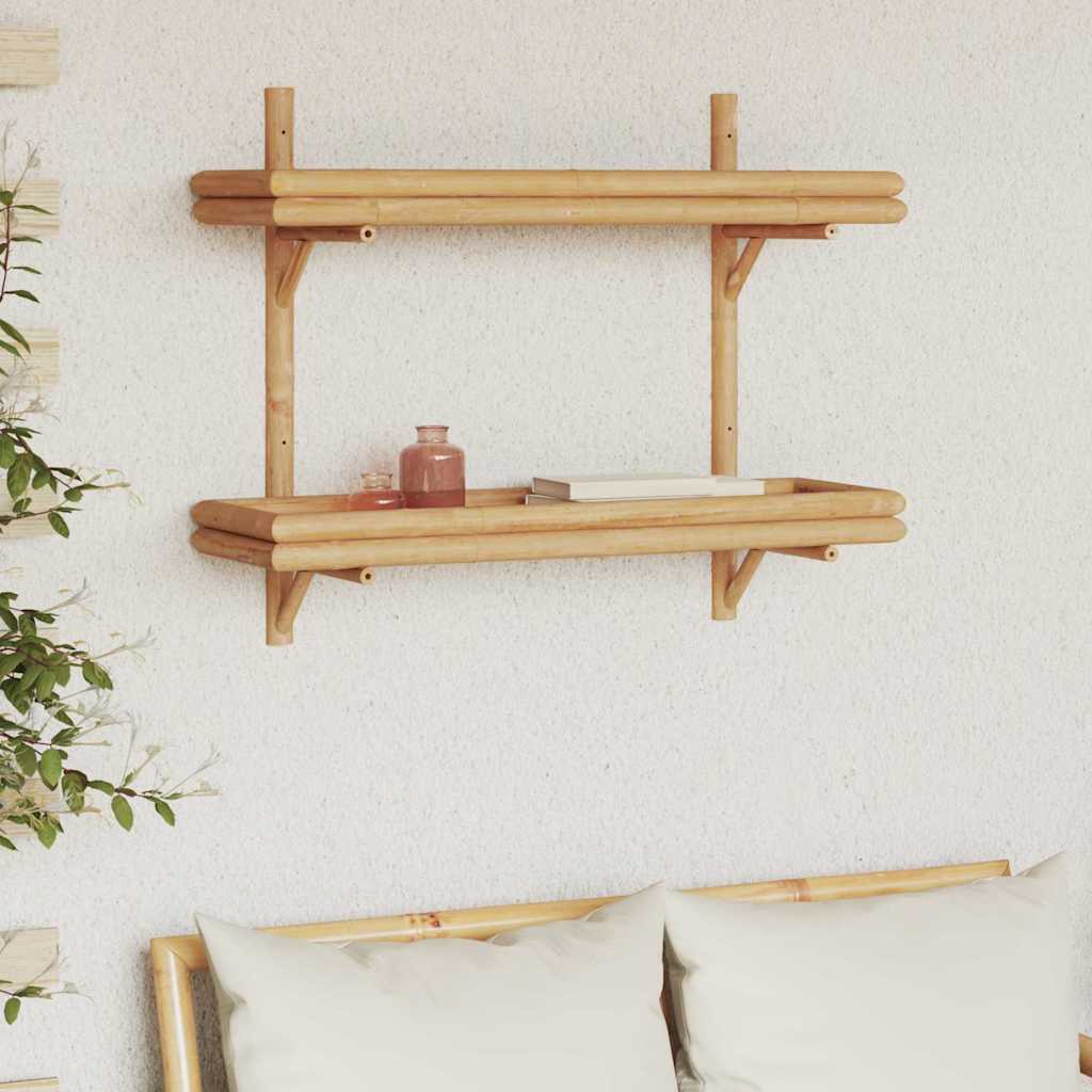 Vägg hylla Väggmonterat Brun 75 x 26 x 60 cm Bambu