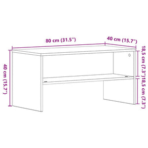 TV-bänk svart ek 80x40x40 cm konstruerat trä