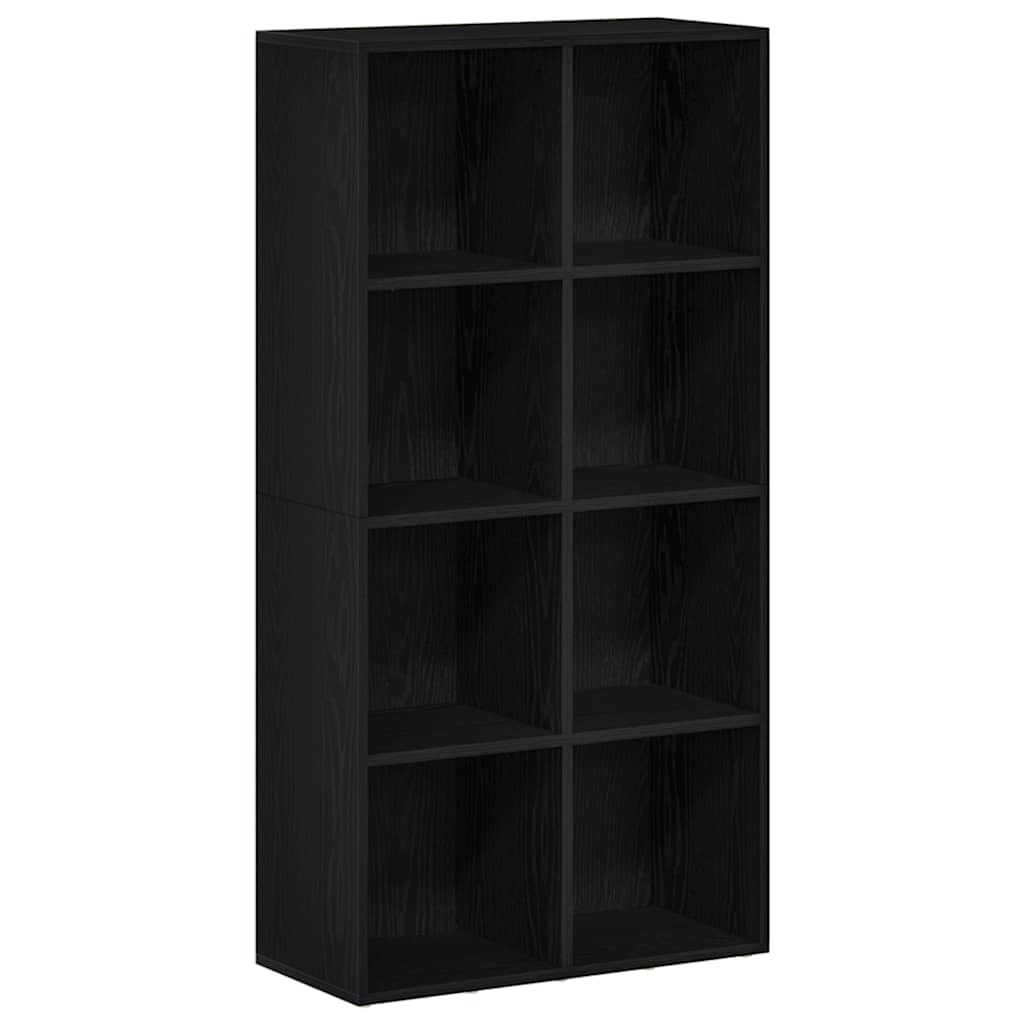 Bokhylla svart ek 66x30x130 cm konstruerat trä