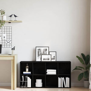 Bokhylla svart ek 66x30x130 cm konstruerat trä