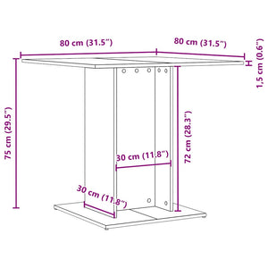 Matbord svart ek 80x80x75 cm konstruerat trä