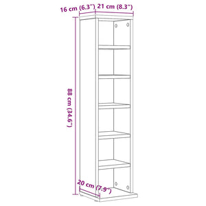 CD-bänk svart ek 21x20x88 cm konstruerat trä