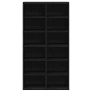 Skohylla rökfärgad svart ek 54x34x100,5 cm konstruerat trä