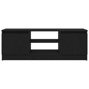 TV-bänk svart ek 102x30x36 cm konstruerat trä