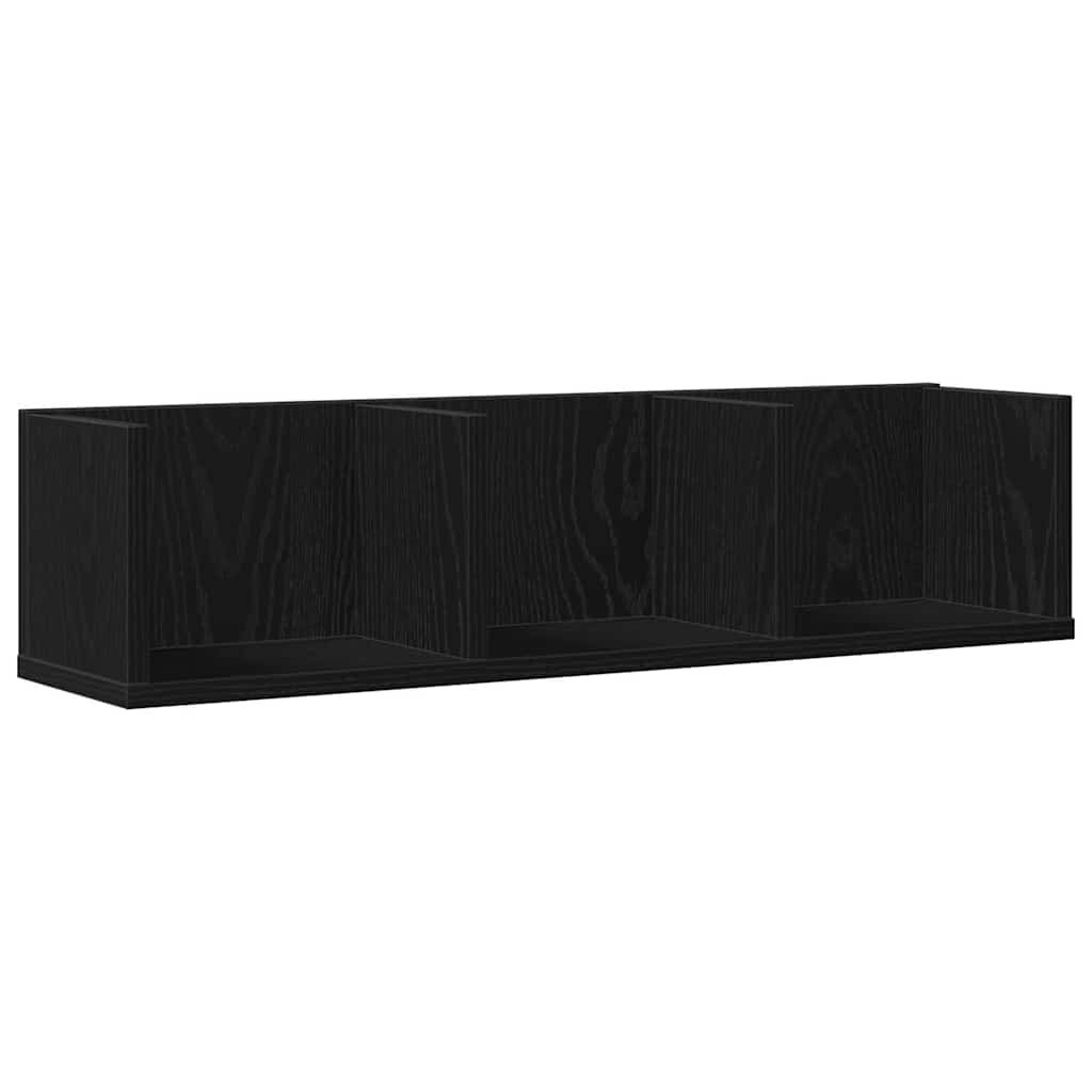 Vägg hylla Väggmonterat Svart Ek 75 x 18 x 18 cm