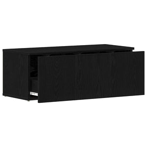 TV-skåp med låda Svart Ek 80x34x30 cm Konstruerat trä