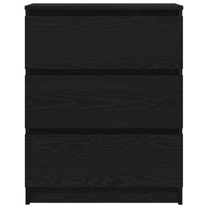 Byrå svart ek 60x35x76 cm konstruerat trä