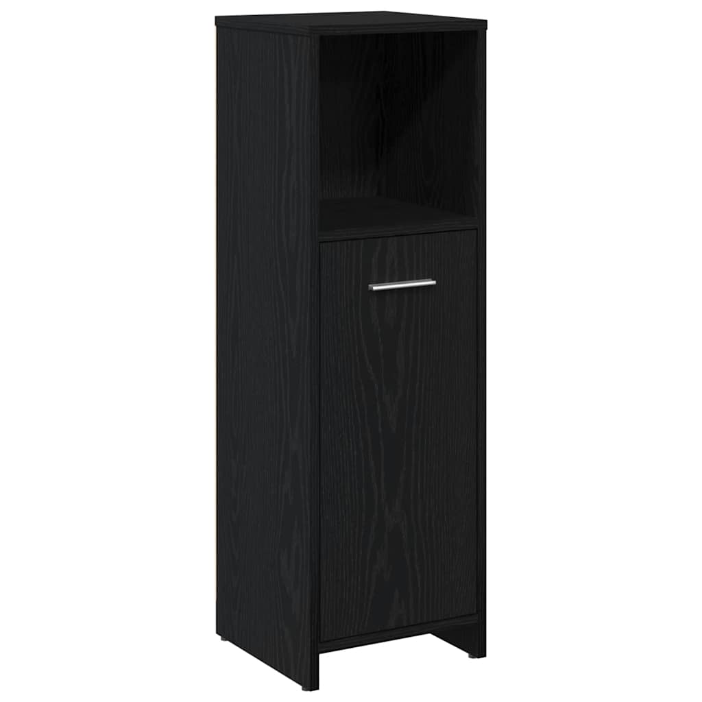 Badrumsskåp svart ek 30x30x95 cm konstruerat trä