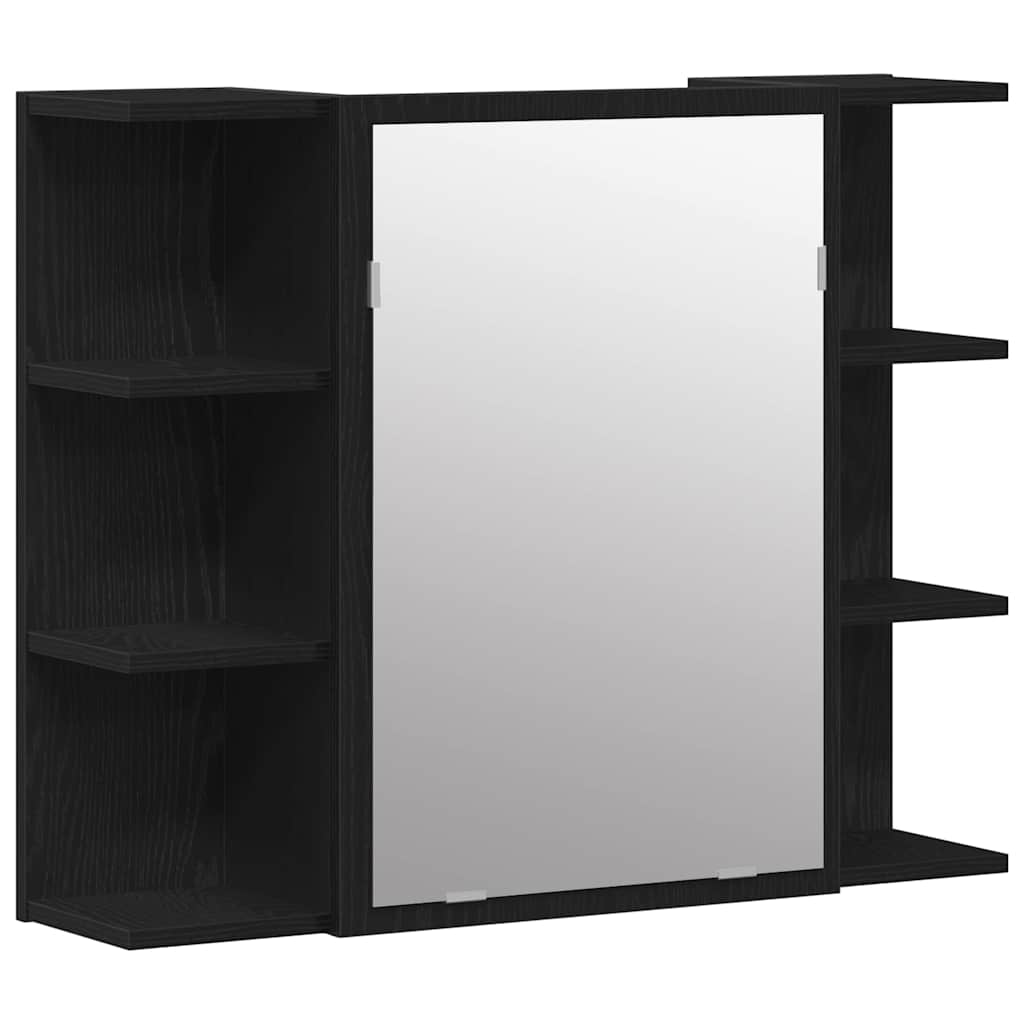 Spegelskåp Svart ek 80 x 20,5 x 64 cm Konstruerat trä
