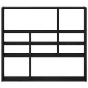 Vägghylla svart ek 90x16x78 cm konstruerat trä