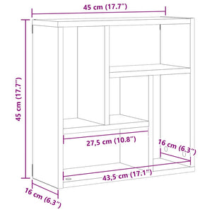 Vägghylla svart ek 45x16x45 cm konstruerat trä